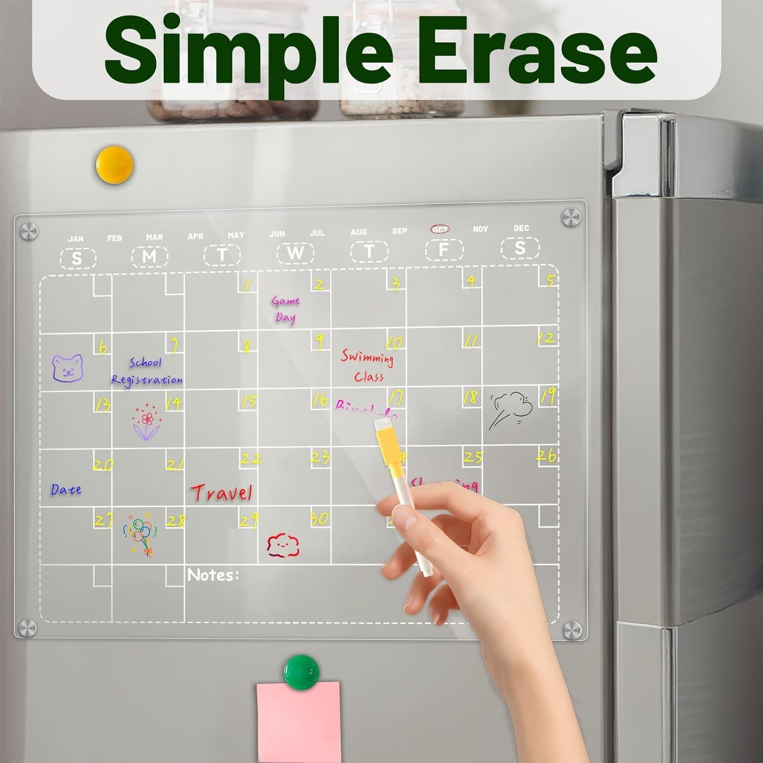 Calendario Magnético Uibyt 30x25 cm para Refrigerador