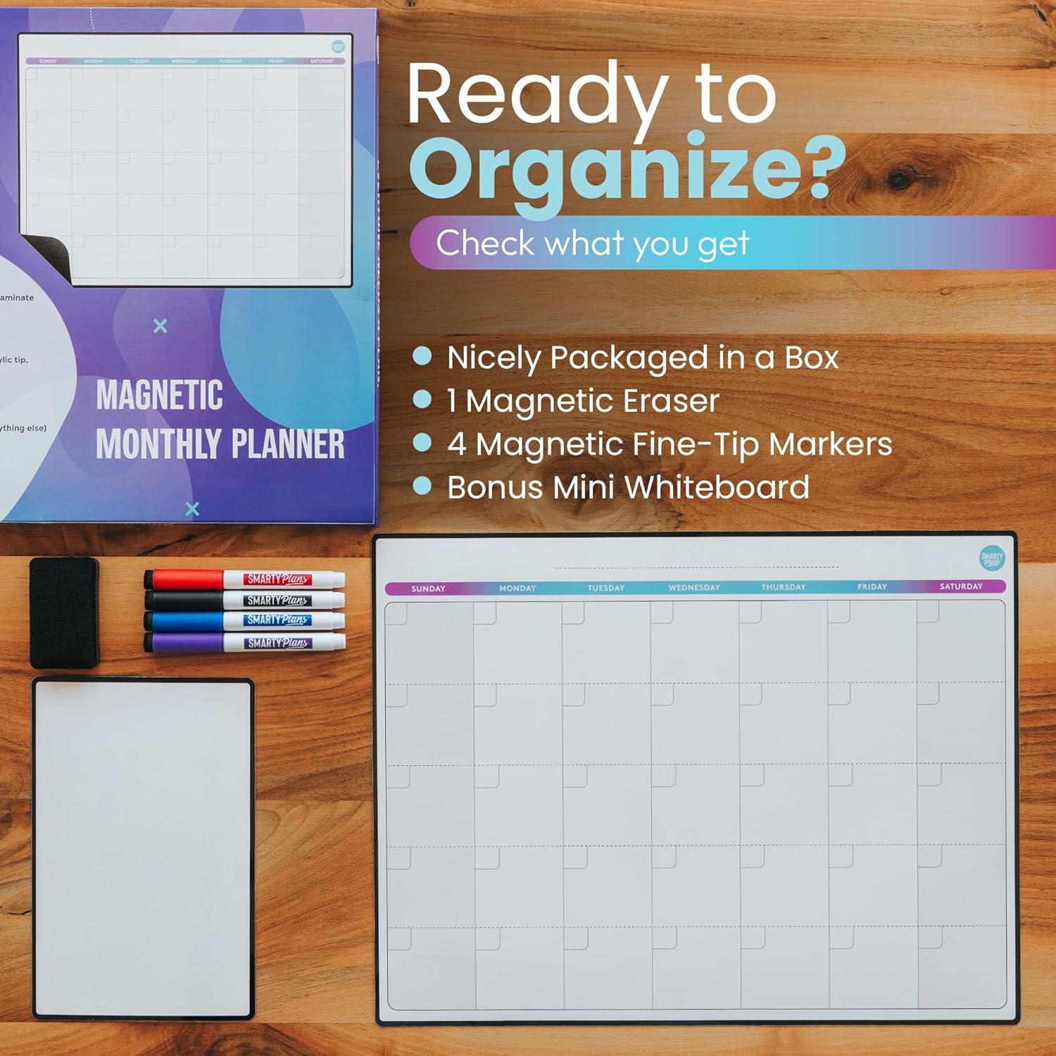 Calendario Magnético Semanal SmartyPlans 43x33 cm con 4 Marcadores