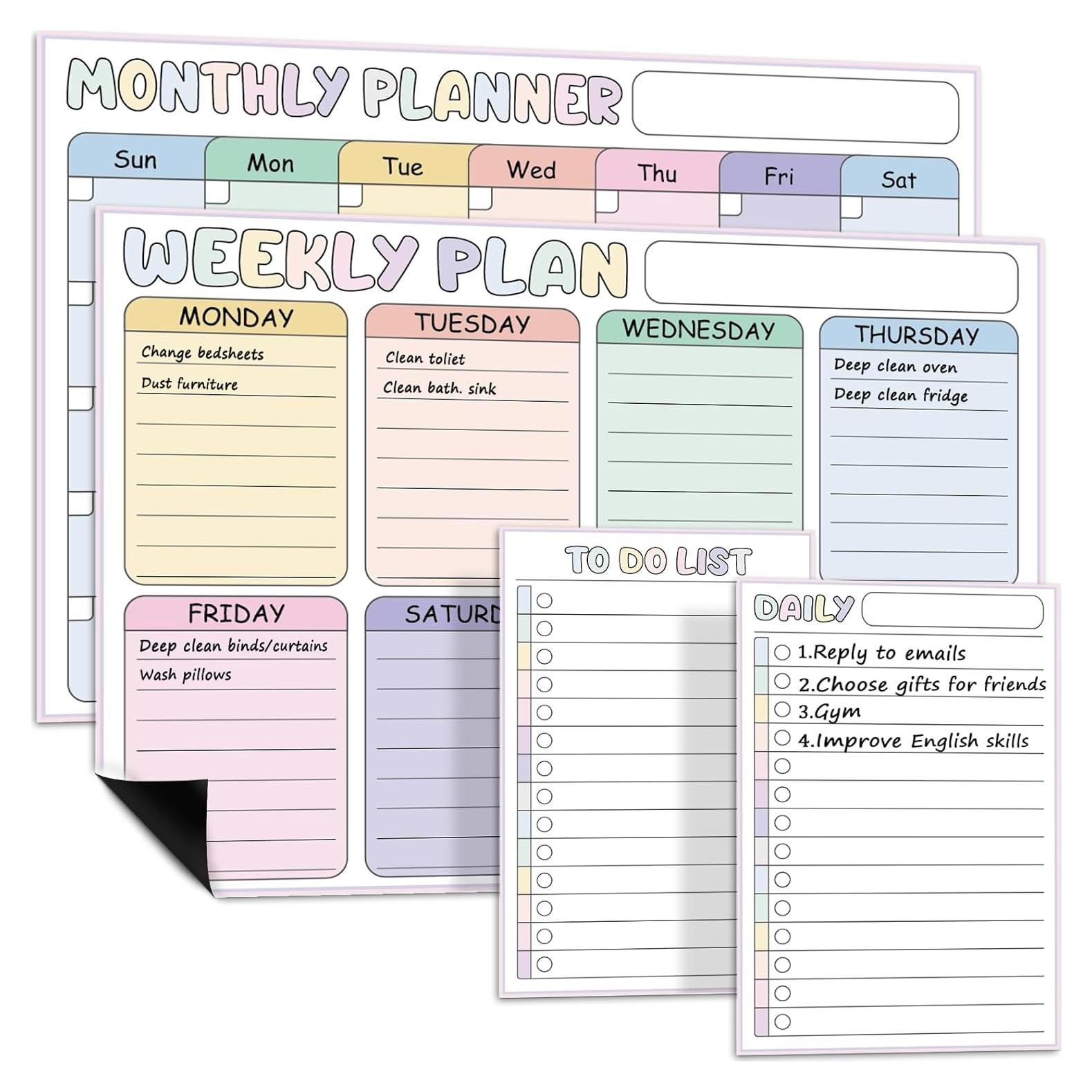 Juego de 4 Pizarras Magnéticas Borrables Naozinebi 42x30cm