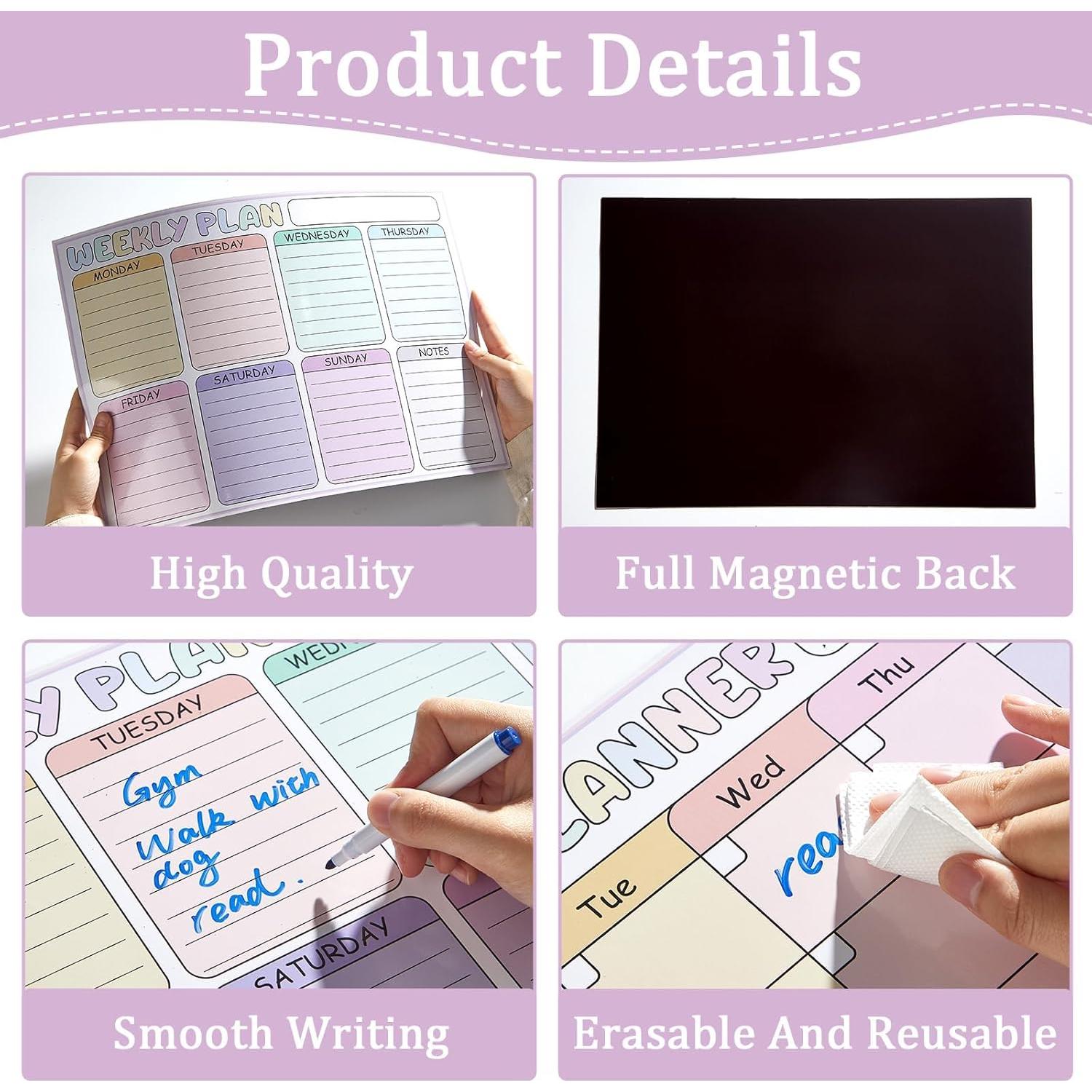 Juego de 4 Pizarras Magnéticas Borrables Naozinebi 42x30cm