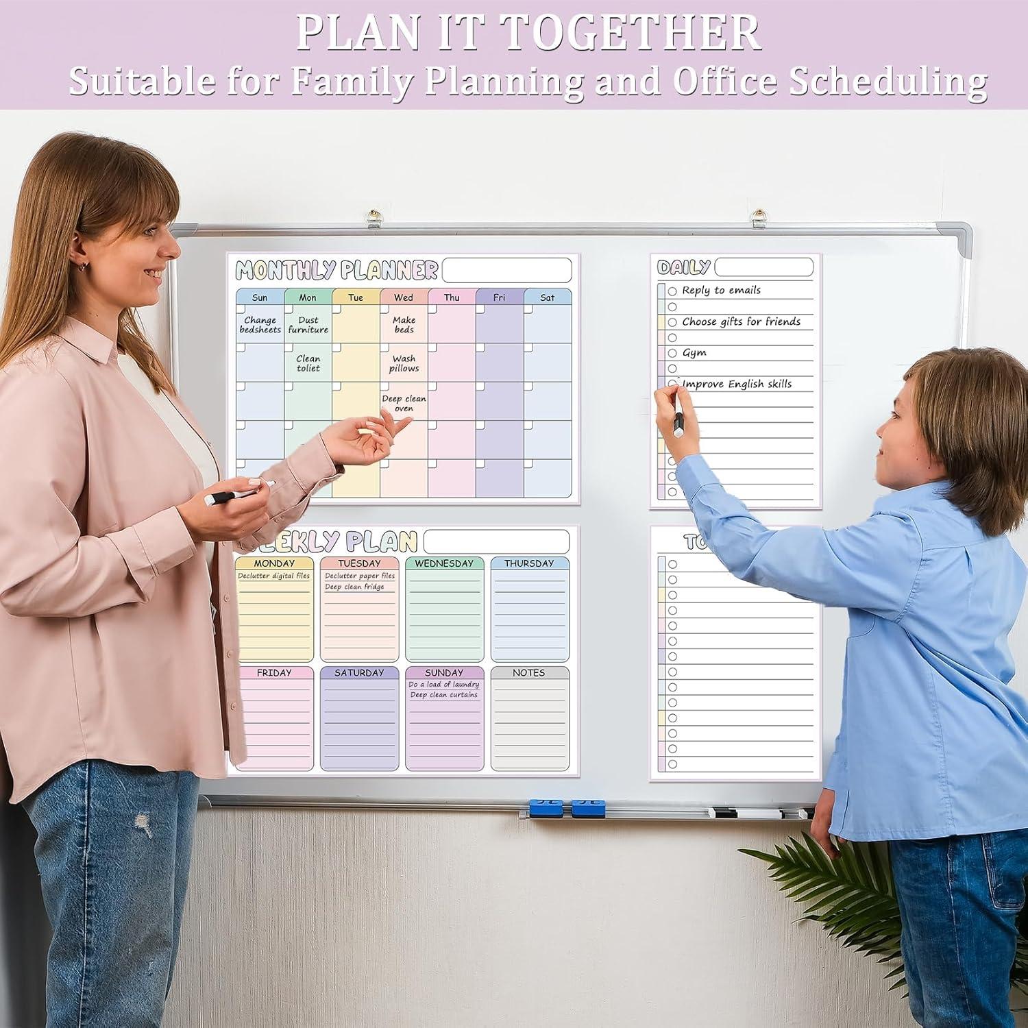 Juego de 4 Pizarras Magnéticas Borrables Naozinebi 42x30cm