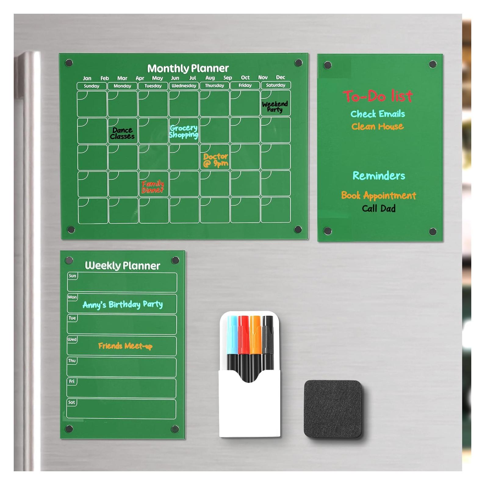 Juego de Calendario Magnético Acrílico Hippo Creation Verde