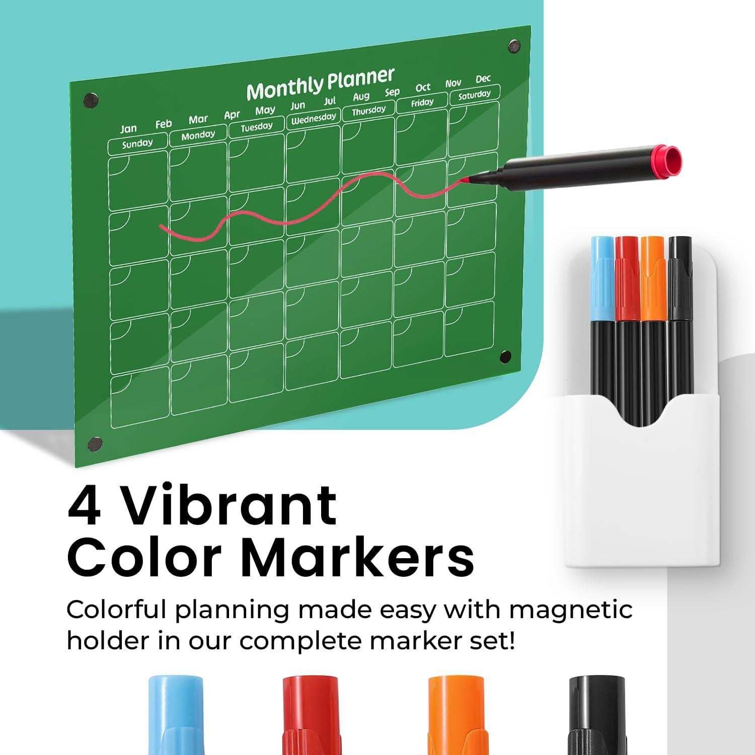 Juego de Calendario Magnético Acrílico Hippo Creation Verde