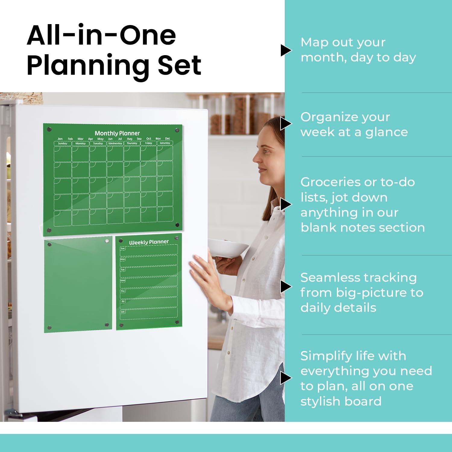 Juego de Calendario Magnético Acrílico Hippo Creation Verde