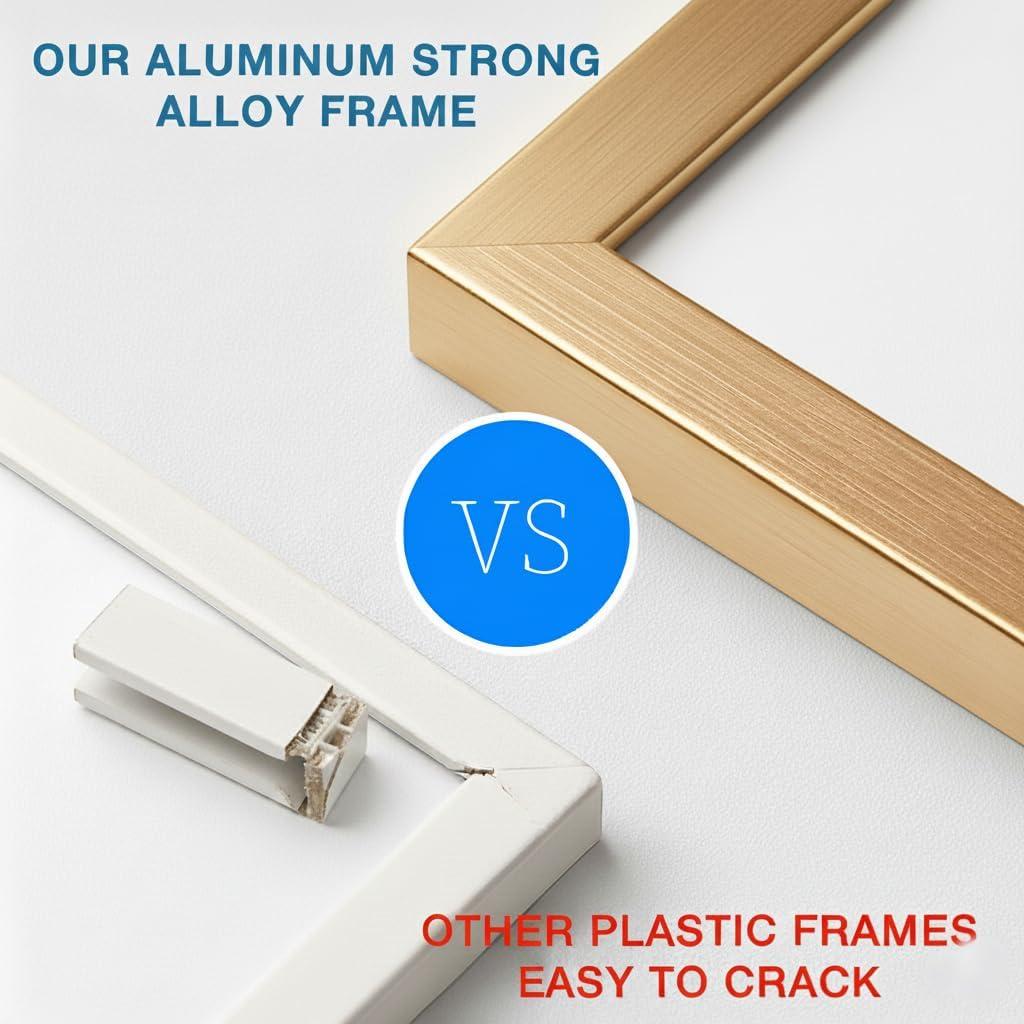 Pizarra Blanca Magnética 30x40 cm LULU OFFICE con Soporte Dorado