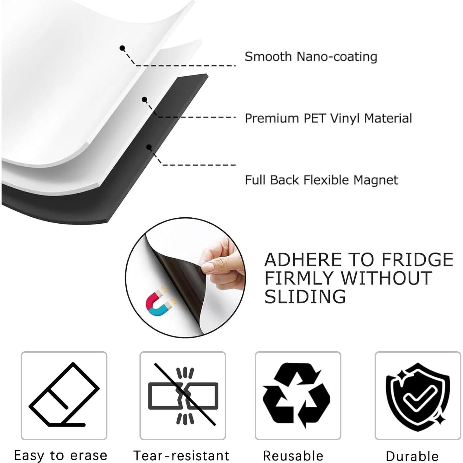 Calendario Magnético de Limpieza XUEJITECH 42x30 cm con 5 Marcadores