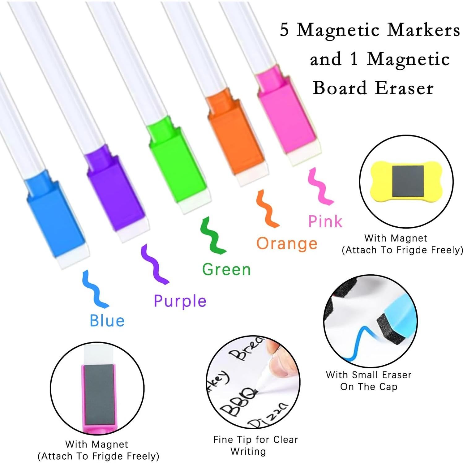 Calendario Magnético de Limpieza XUEJITECH 42x30 cm con 5 Marcadores