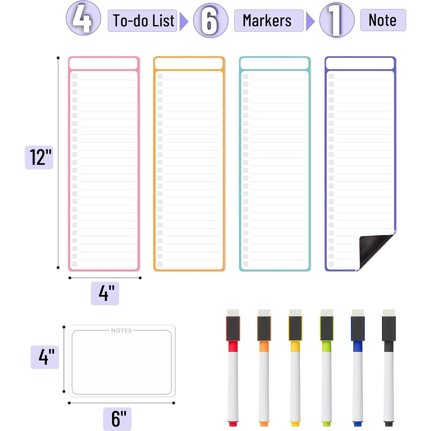 Set de Pizarras Magnéticas Borrables Mr. Pen 11 Piezas Neón