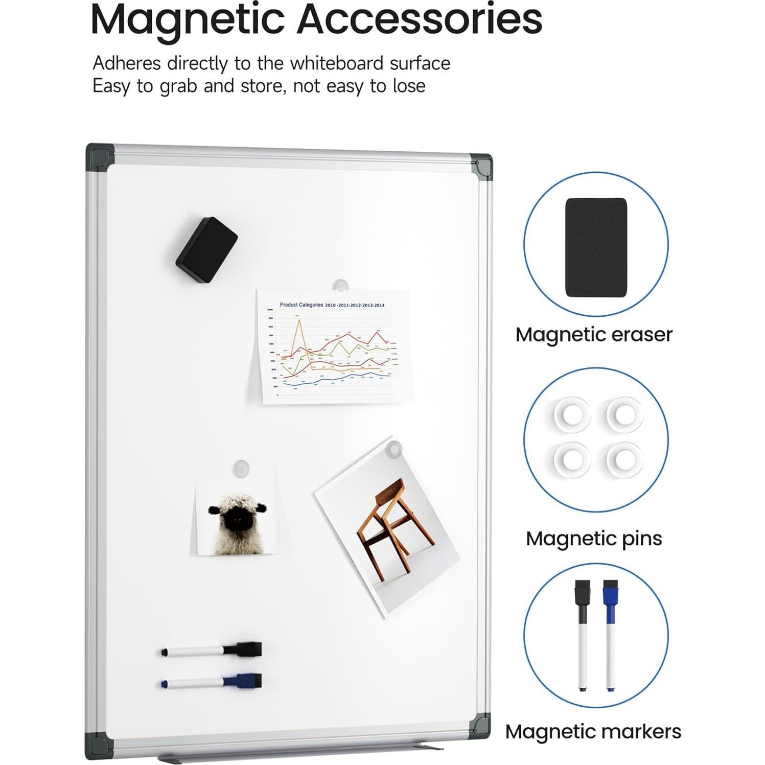 Tablero Blanco Magnético VUSIGN 61x46 cm con Accesorios