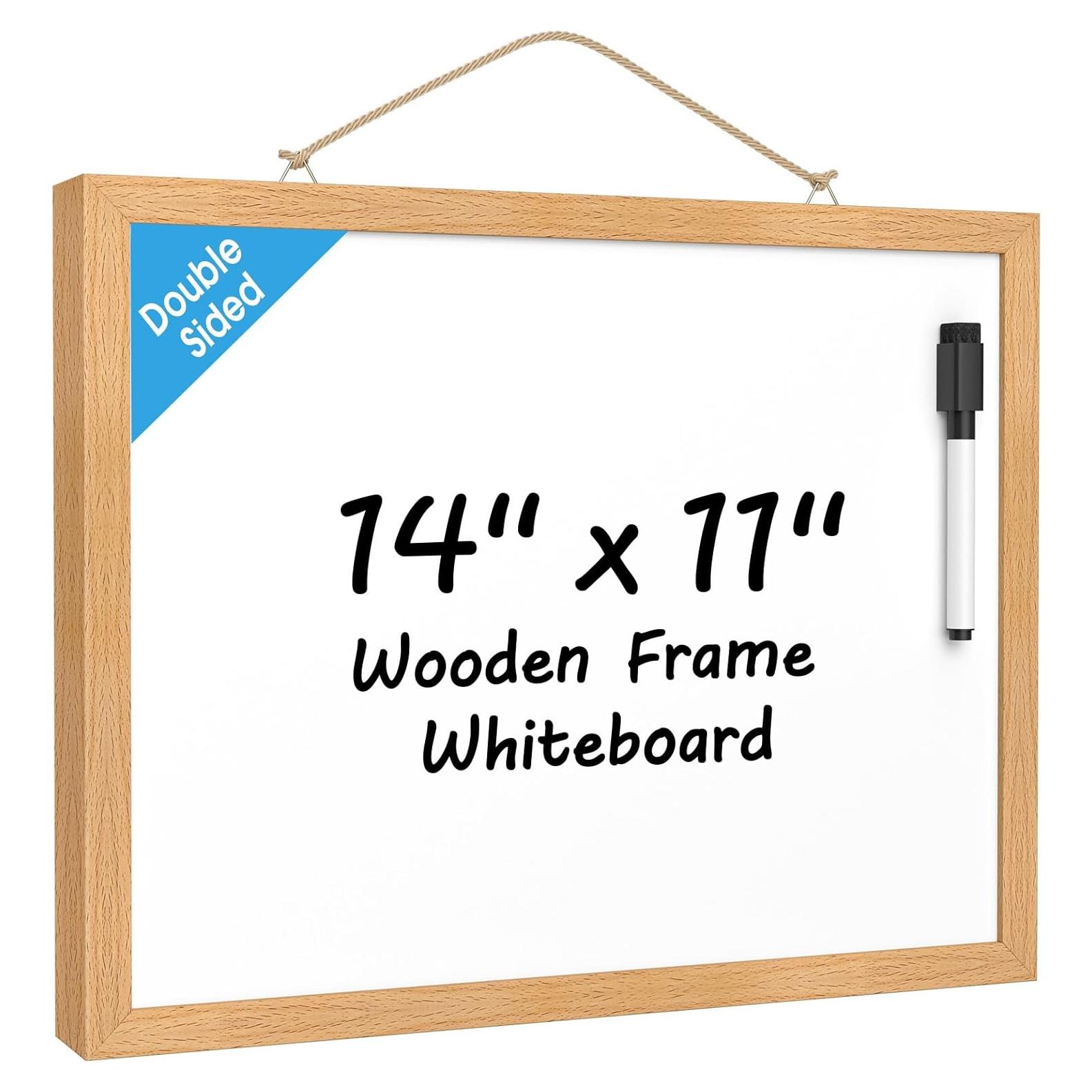 Pizarra Blanca Doble Cara MaxGear 36x28cm Magnética Madera