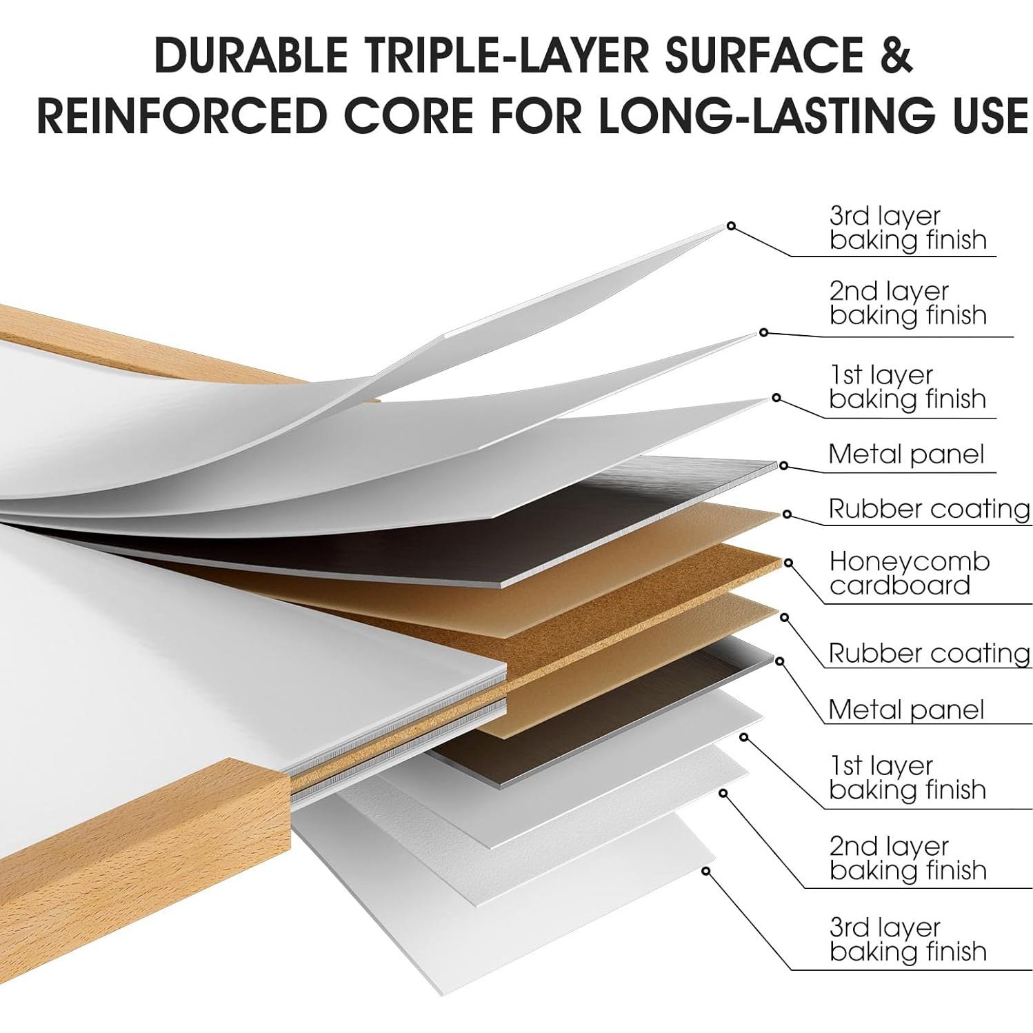 Pizarra Blanca Doble Cara MaxGear 36x28cm Magnética Madera
