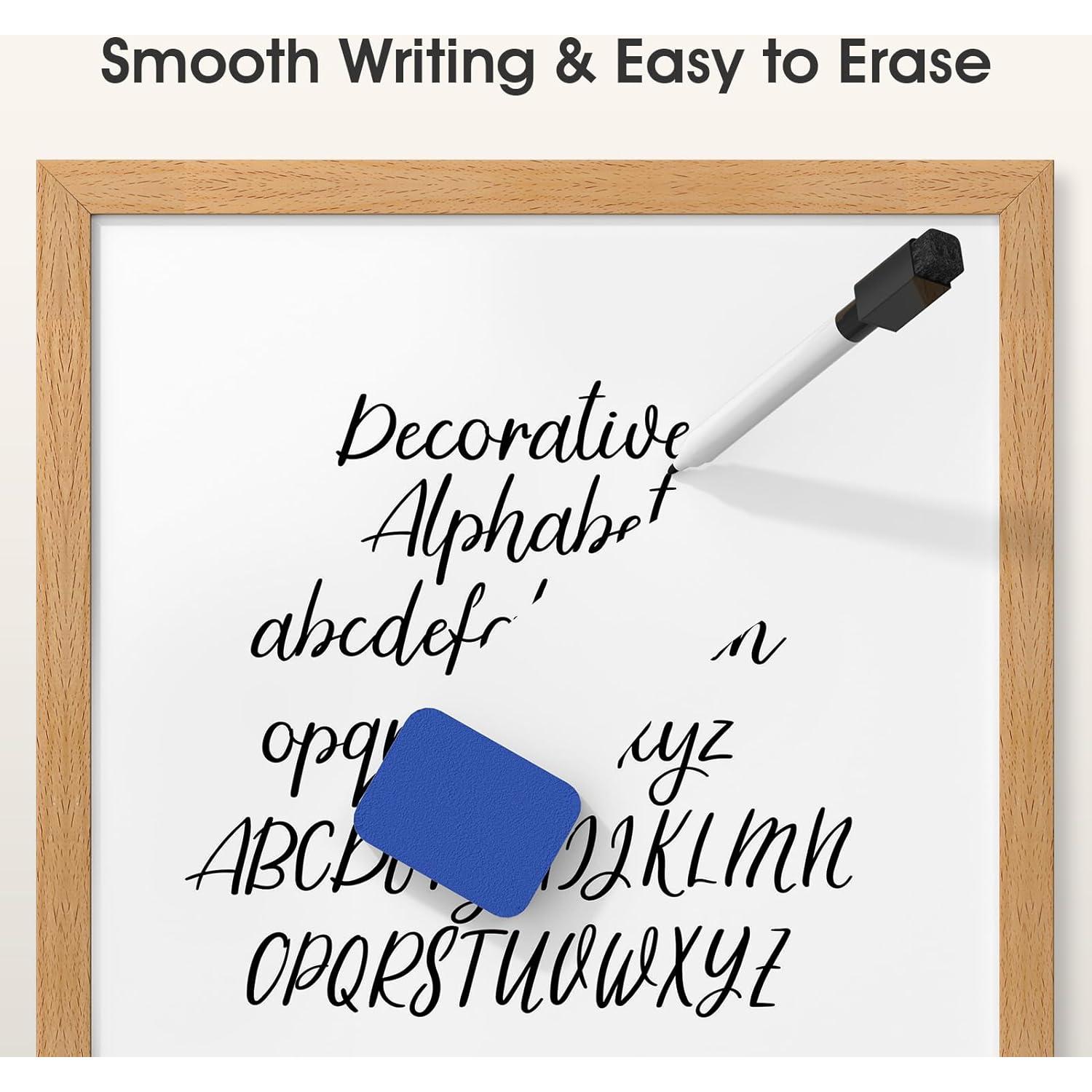 Pizarra Blanca Doble Cara MaxGear 36x28cm Magnética Madera