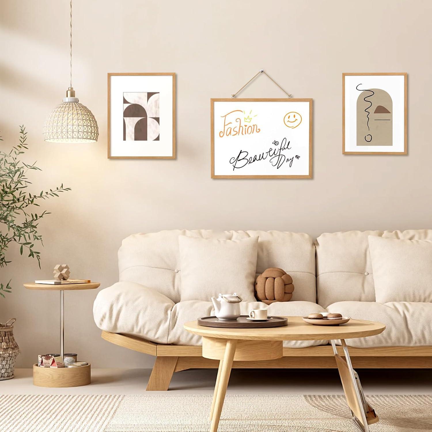 Pizarra Blanca Doble Cara MaxGear 36x28cm Magnética Madera