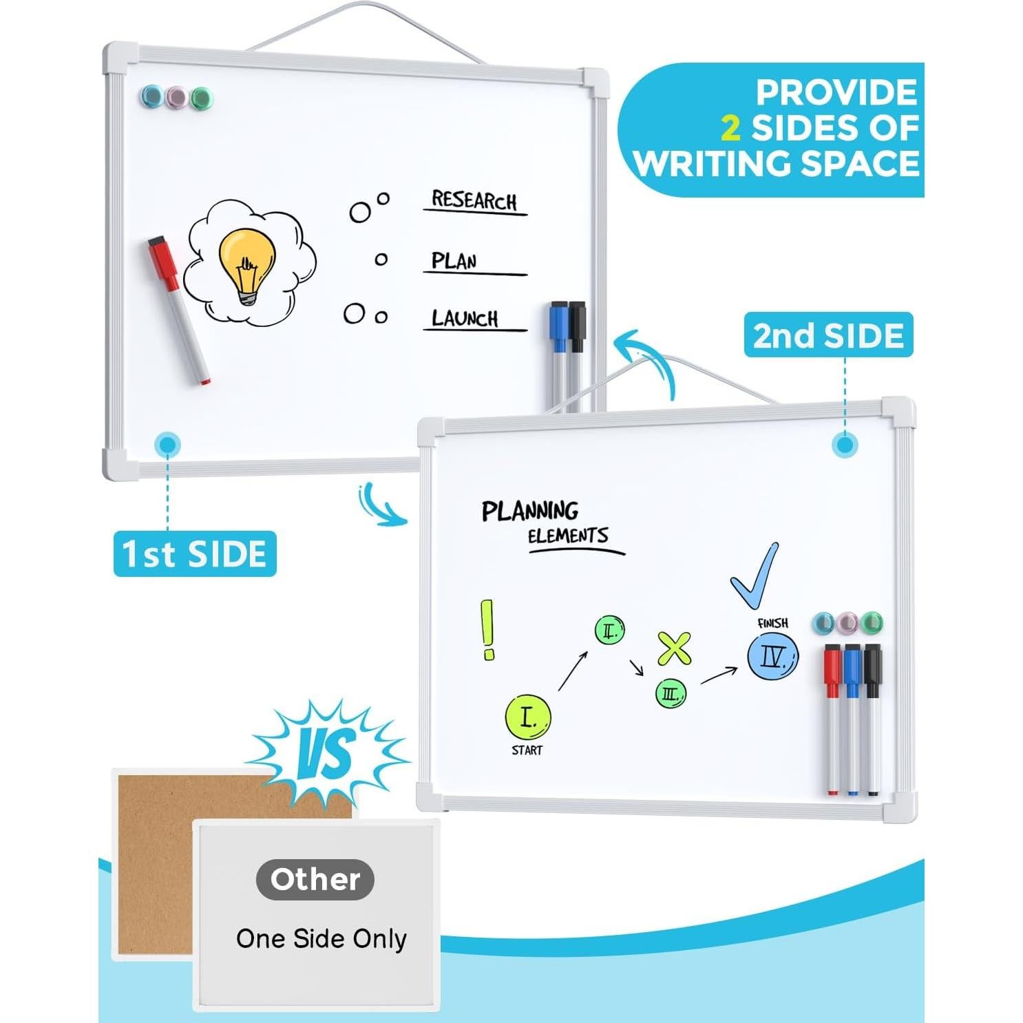 Pizarra Blanca Borrable Doble Cara MaxGear 35.56x27.94 cm