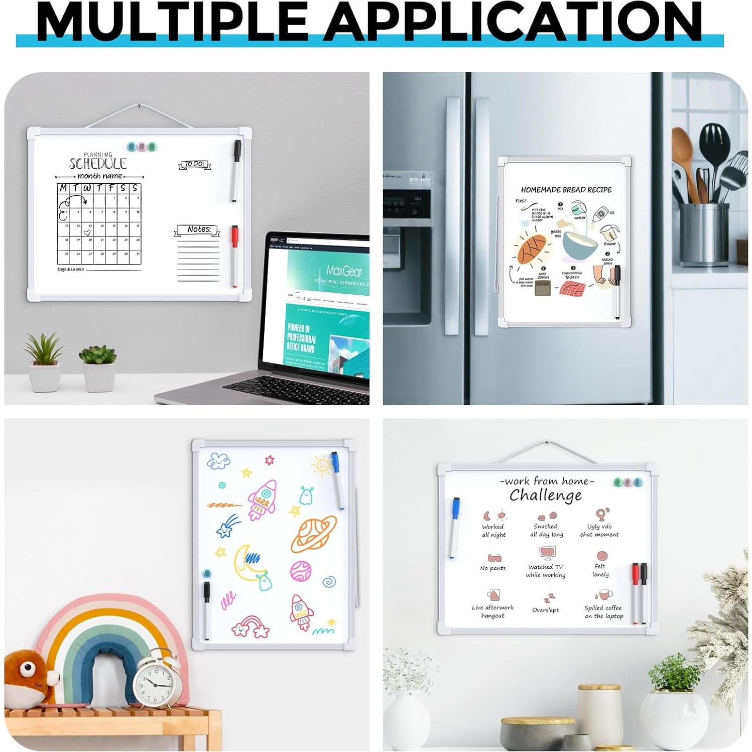 Pizarra Blanca Borrable Doble Cara MaxGear 35.56x27.94 cm