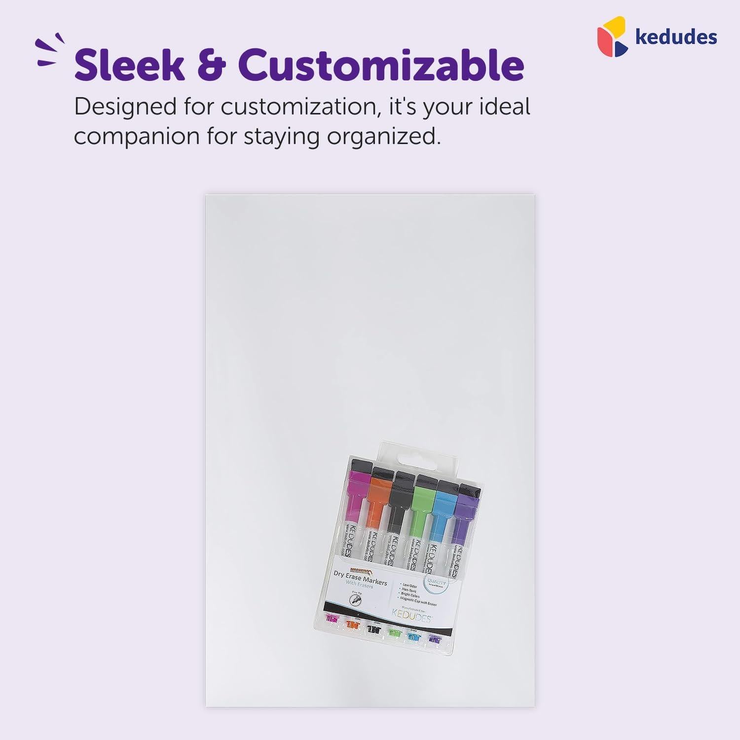 Pizarra Blanca Magnética Borrado en Seco Kedudes 43x28 cm