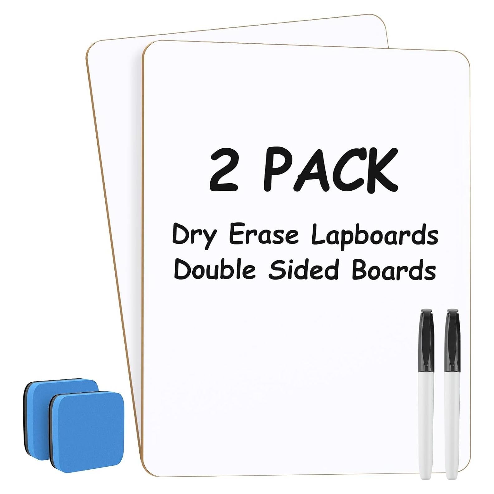 MaxGear Paquete de 2 Tableros Blancos Doble Cara 22.86x30.48 cm