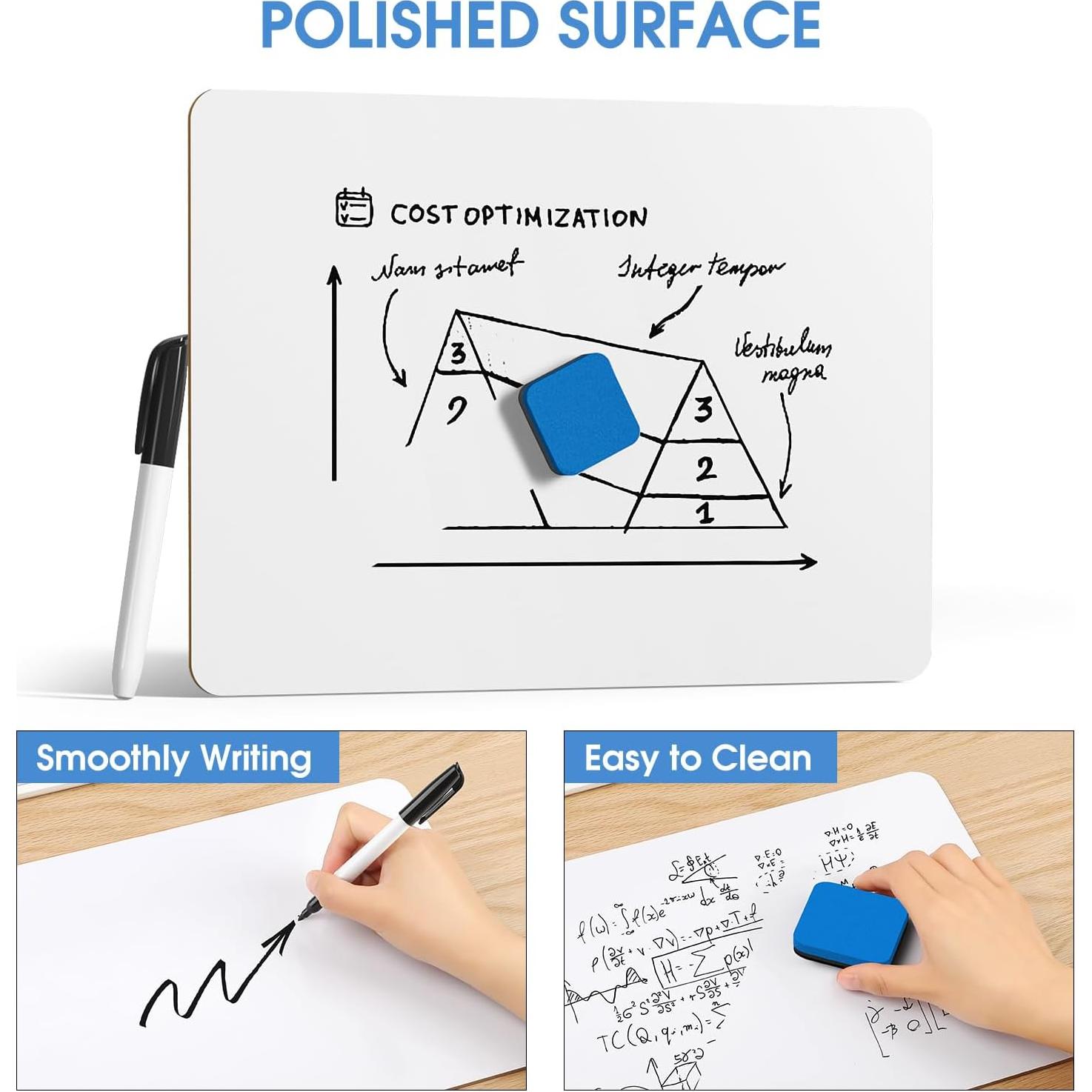 MaxGear Paquete de 2 Tableros Blancos Doble Cara 22.86x30.48 cm