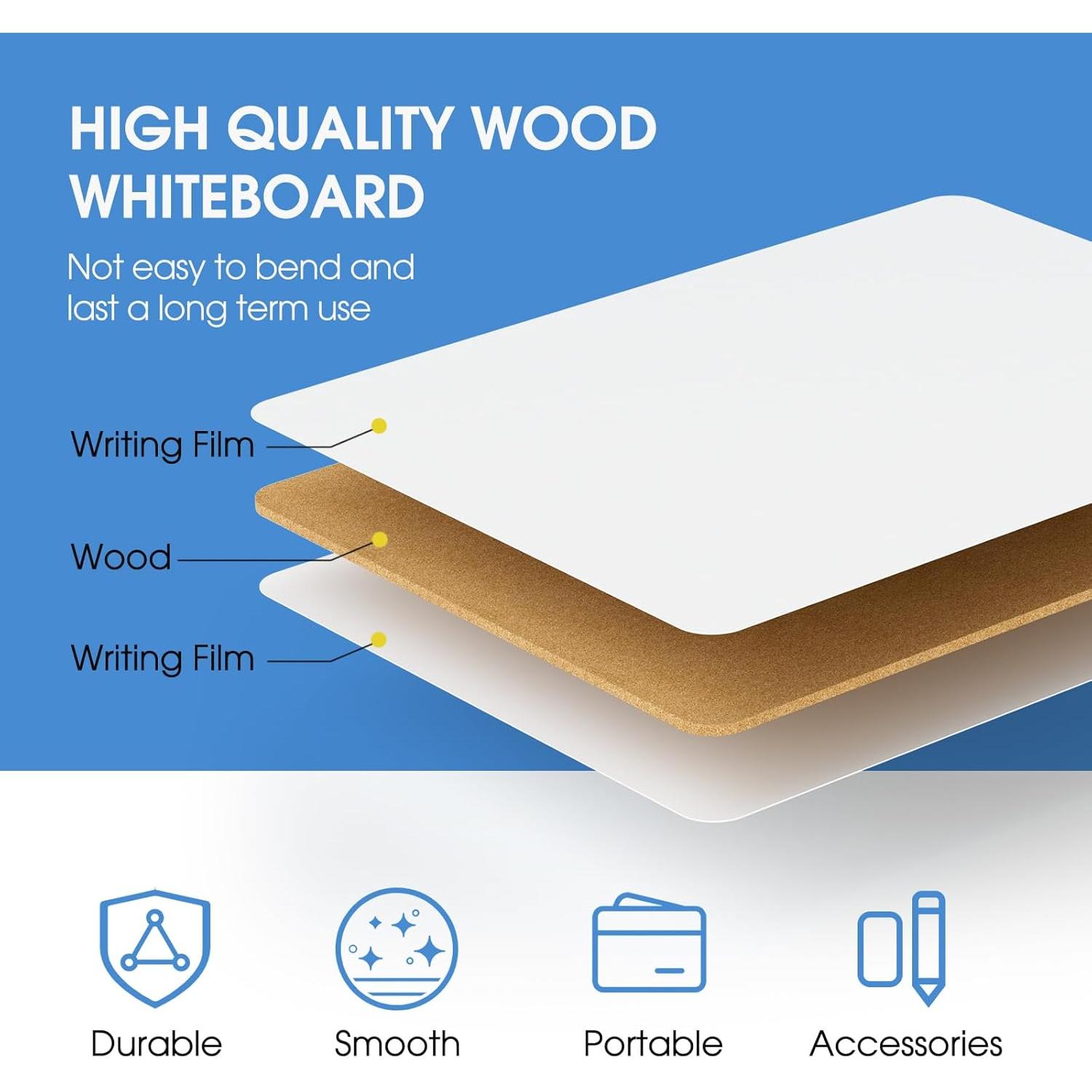 MaxGear Paquete de 2 Tableros Blancos Doble Cara 22.86x30.48 cm