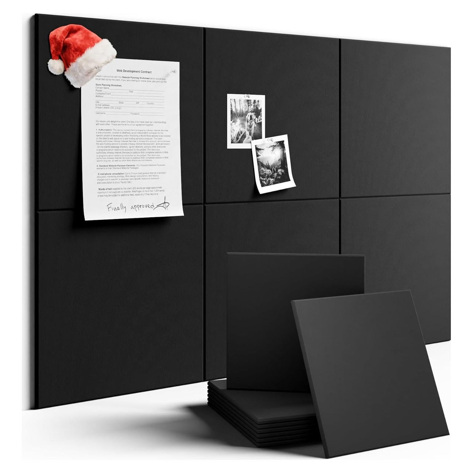 Tablero de Fieltro Fluxynara Negro 6 Azulejos 30x30cm