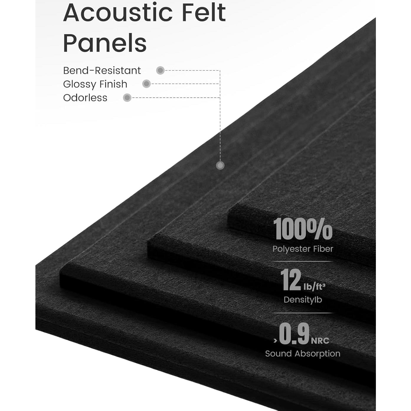 Tablero de Fieltro Fluxynara Negro 6 Azulejos 30x30cm