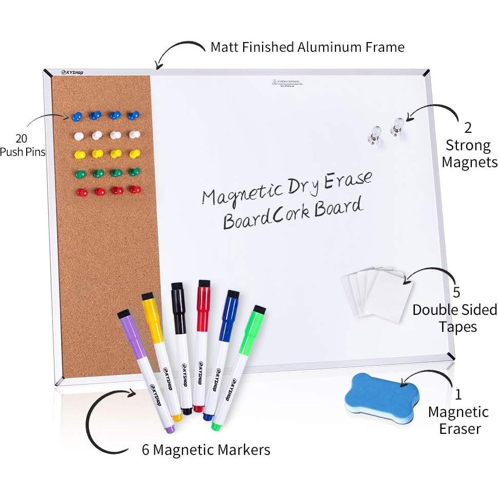 Tablero Combinado Borrado en Seco y Corcho K KYSHOP 61x46 cm