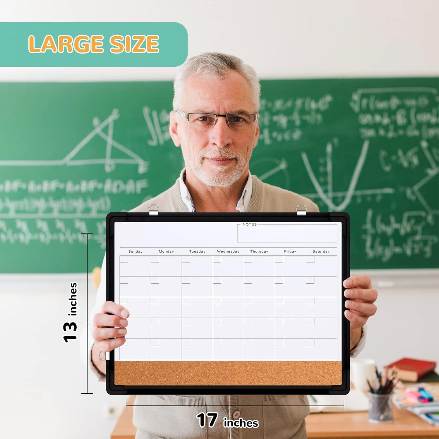 Calendario Mensual Pizarra Borrable ABERLLS 43x33 cm Negro