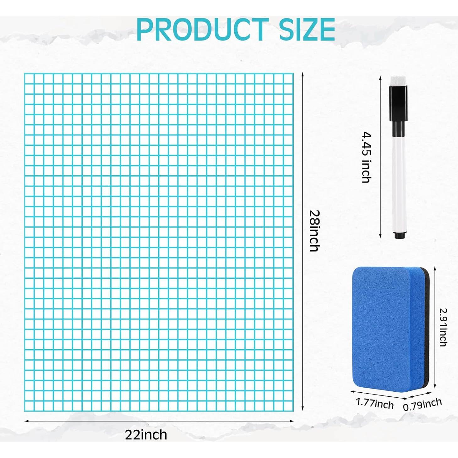 Ctosree Papel Gráfico Magnético Jumbo 70.96x56.05cm 2 Piezas