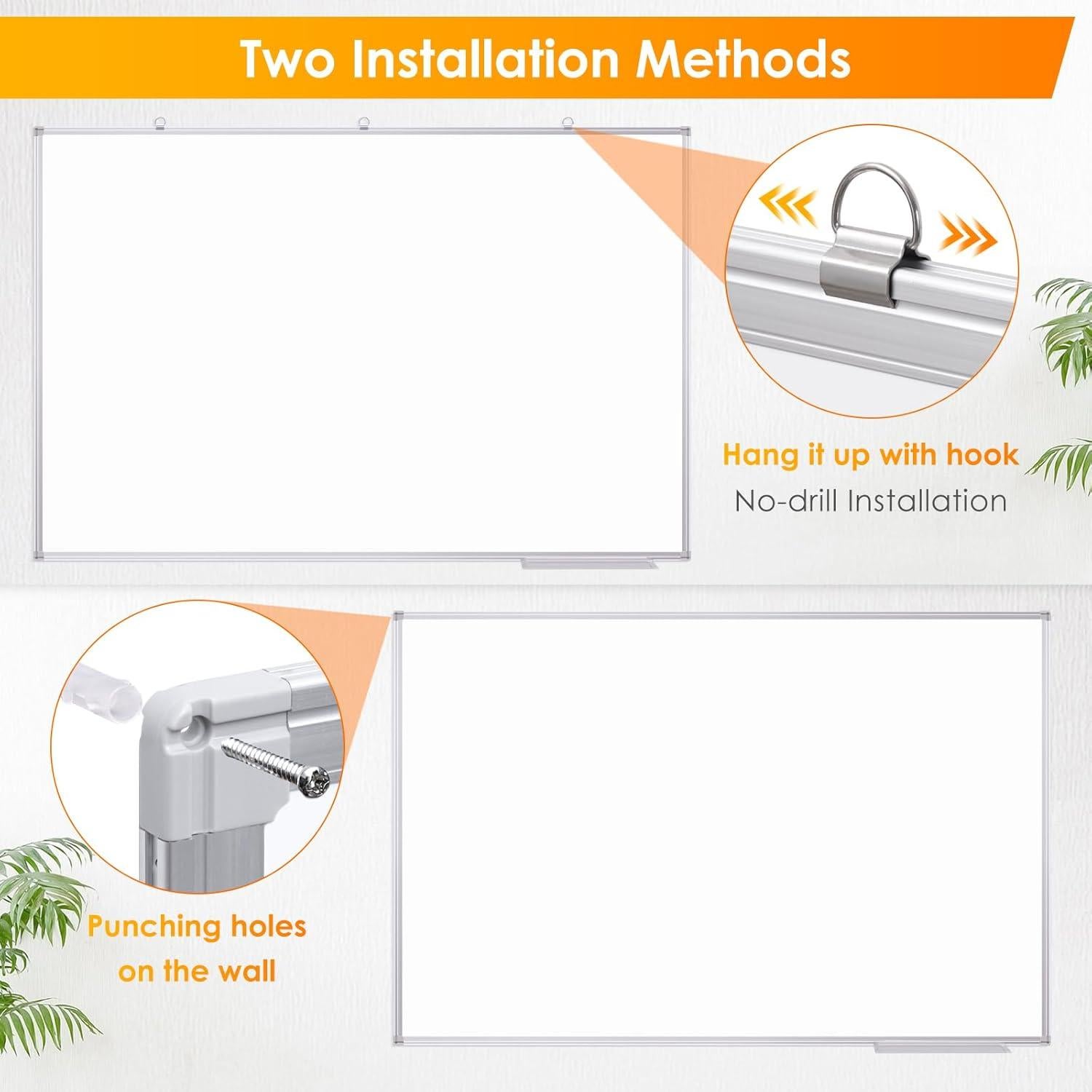 Pizarra Blanca Magnética Borrable Maxtek 183x122 cm para Pared