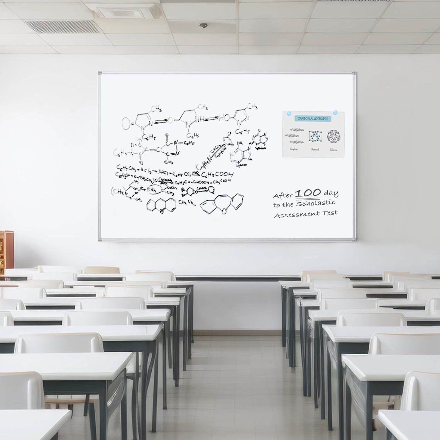 Pizarra Blanca Magnética Borrable Maxtek 183x122 cm para Pared