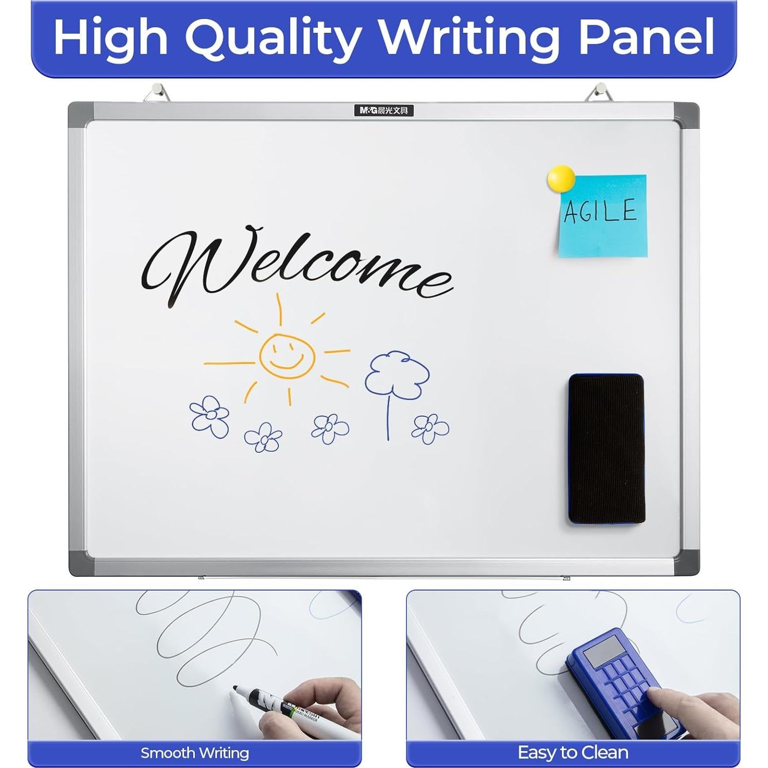 Pizarra Blanca Magnética M&G 61 x 46 cm con Accesorios