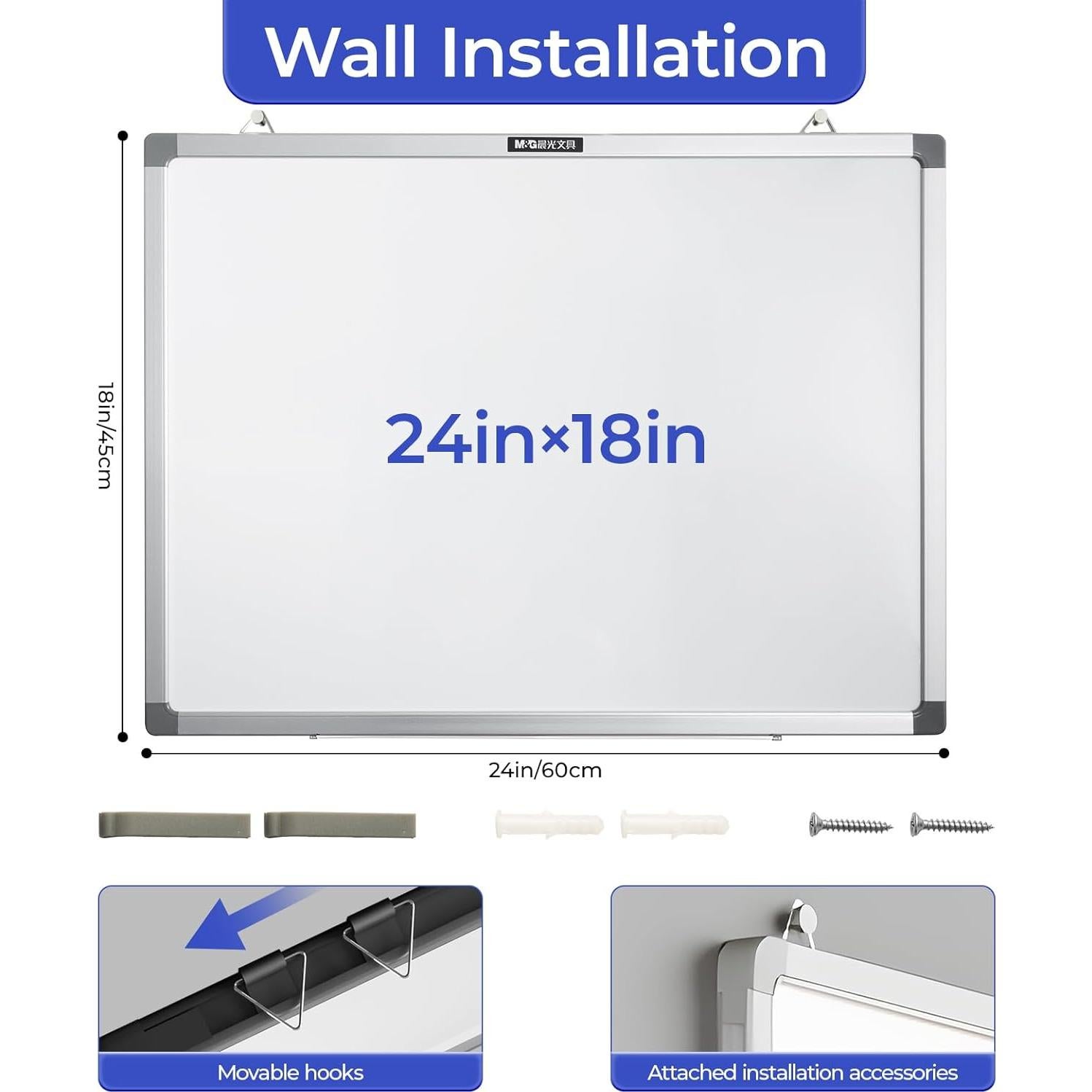 Pizarra Blanca Magnética M&G 61 x 46 cm con Accesorios