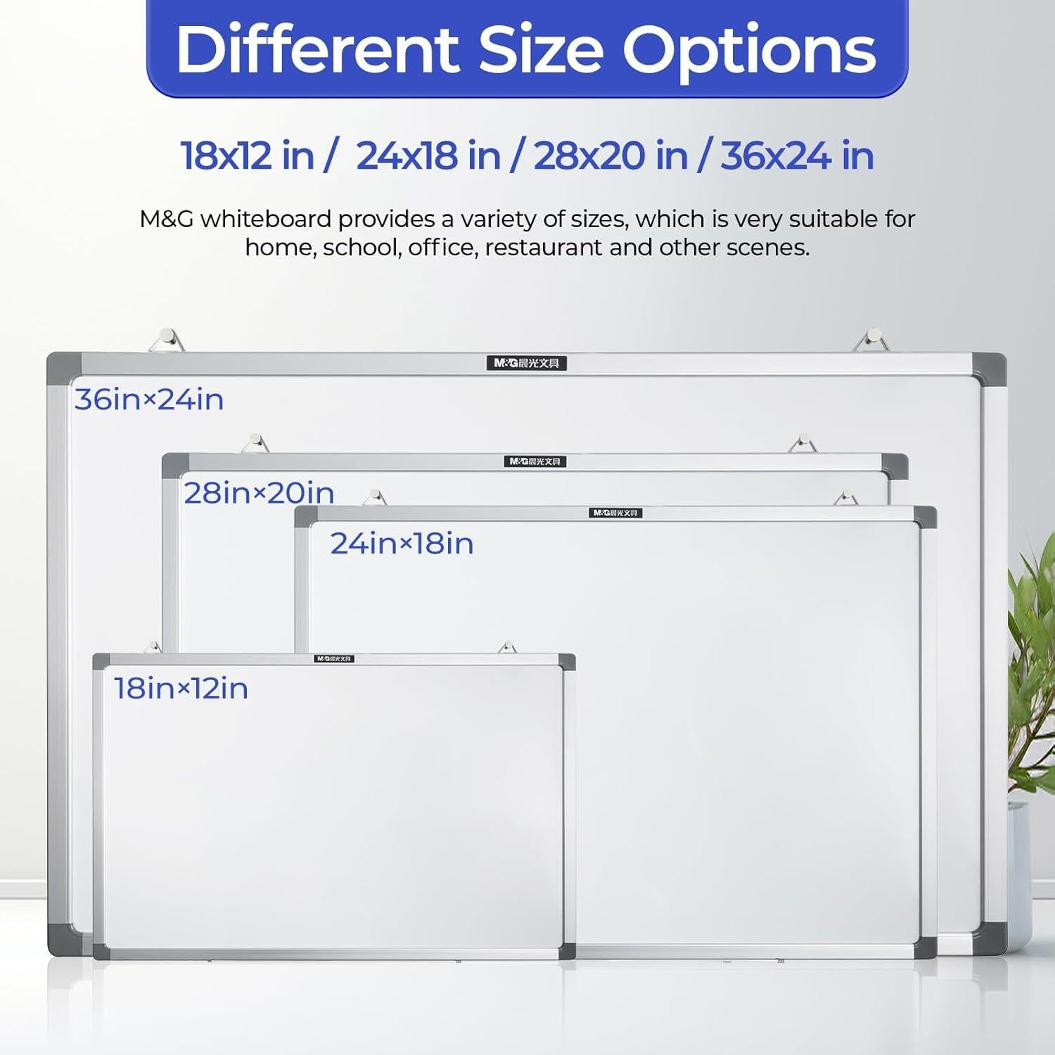 Pizarra Blanca Magnética M&G 61 x 46 cm con Accesorios