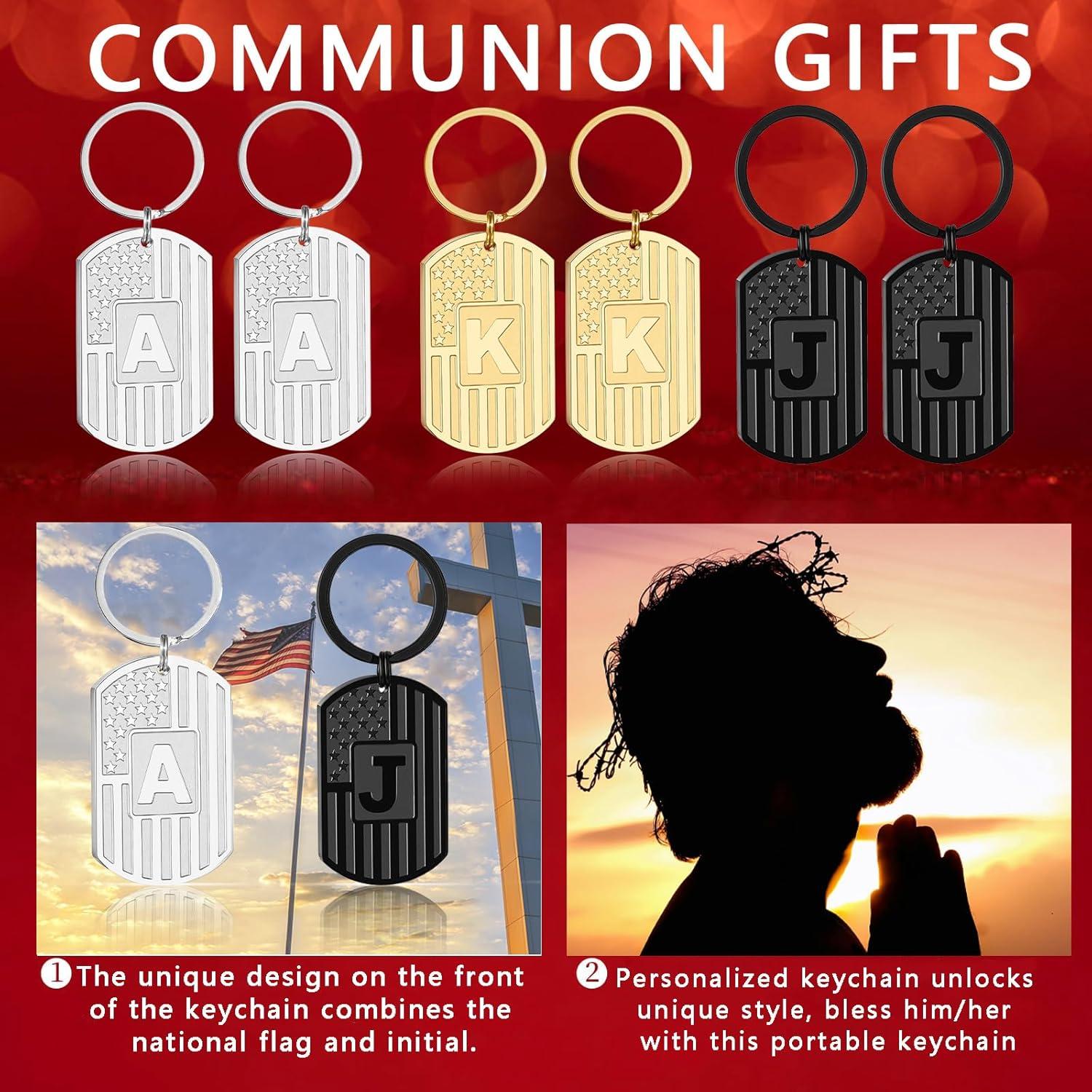 Llavero Inicial de Acero Inoxidable Bandera Americana - Hombre