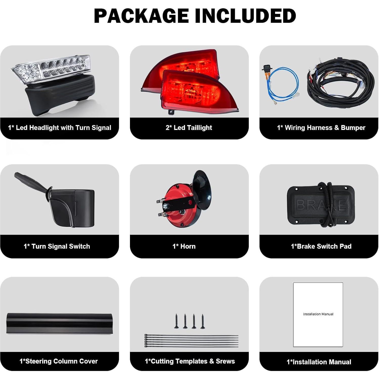 Kit de Luces Delanteras y Traseras LED Orle Oko 12V para Club Car Precedent