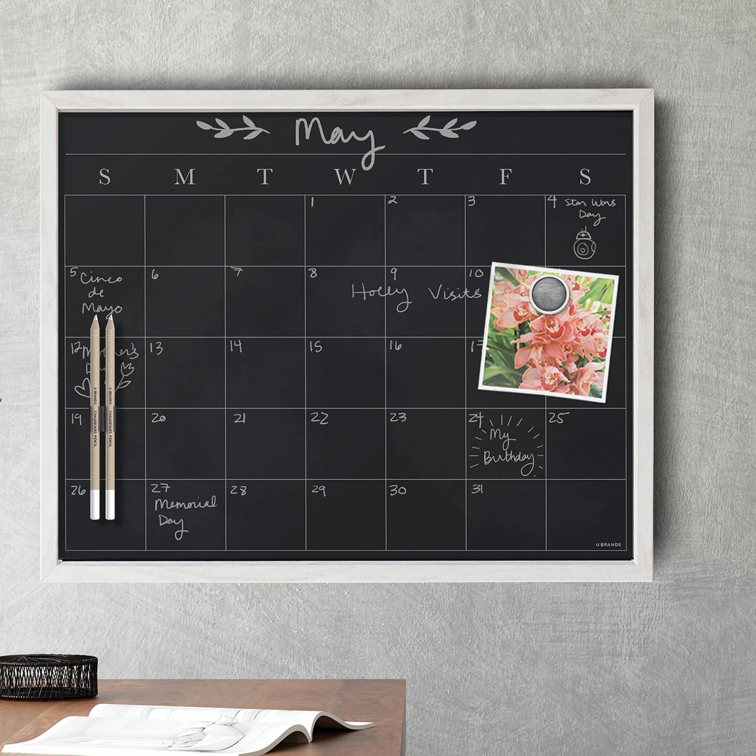 Calendario de Pizarra Blanco U Brands 40.64x50.8 cm 4 Piezas
