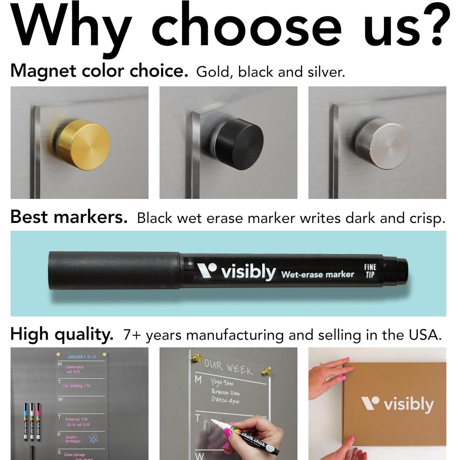 Calendario Semanal Magnético Acrílico Visibly 18x46 cm