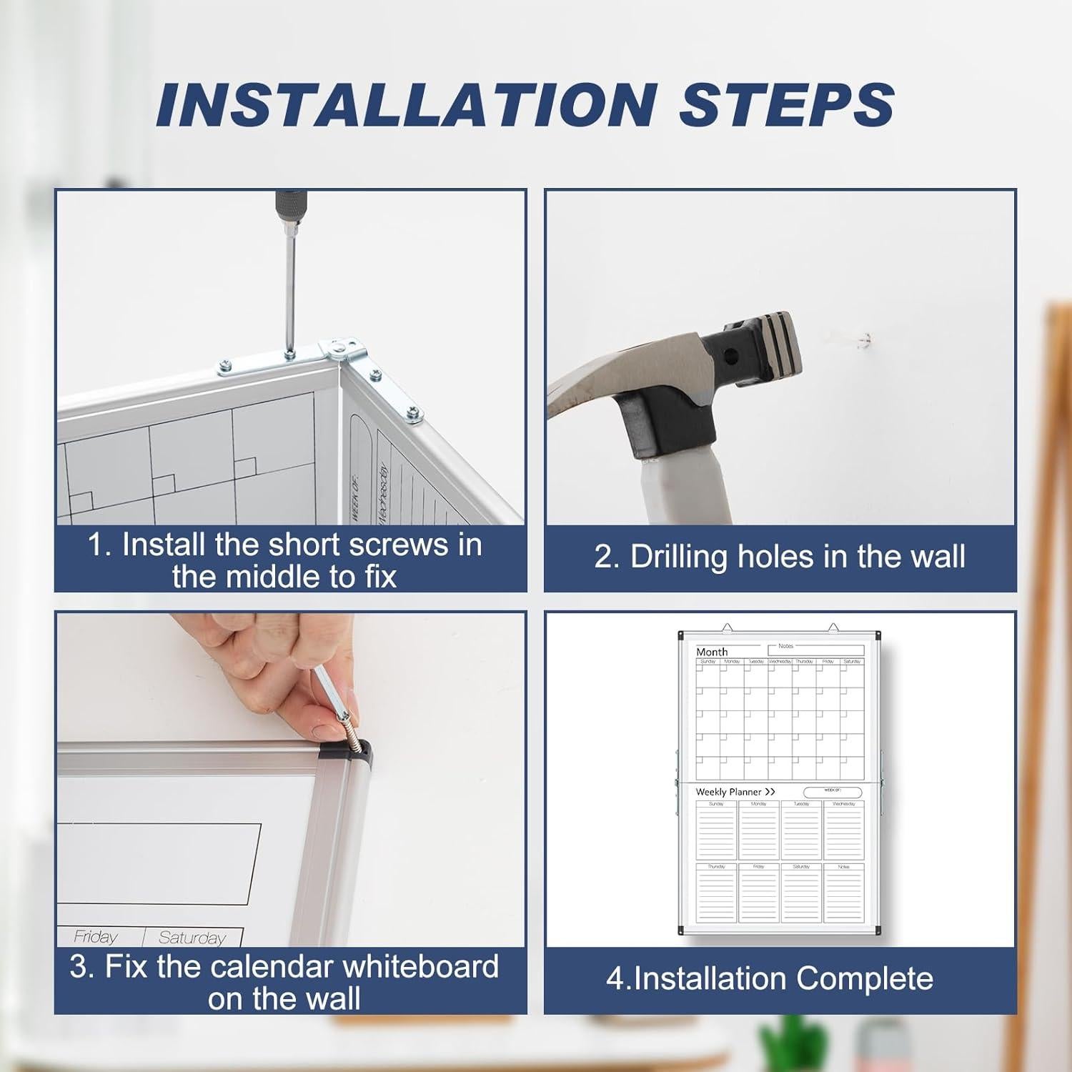 Calendario Magnético Lincia 60 x 40 cm Pizarra Blanca Vertical
