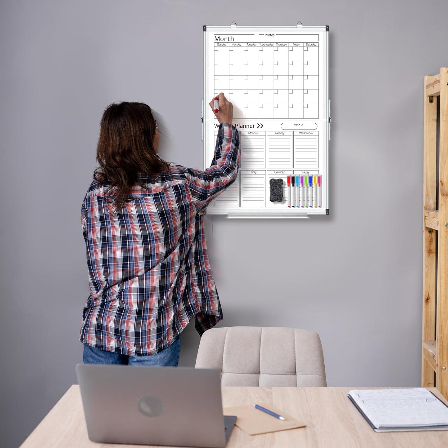 Calendario Magnético Lincia 60 x 40 cm Pizarra Blanca Vertical