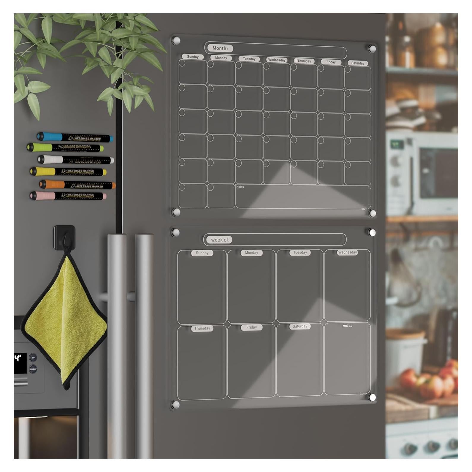 Calendario Magnético Acrílico para Nevera Mag-Fancy 40x30cm