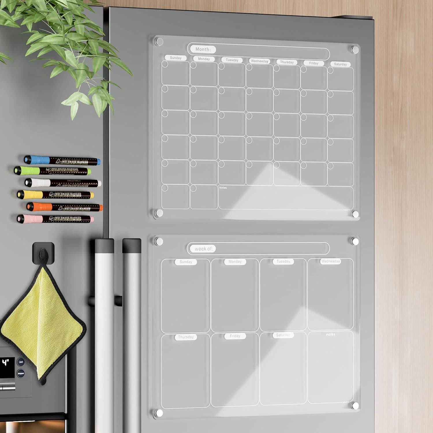 Calendario Magnético Acrílico para Nevera Mag-Fancy 40x30cm