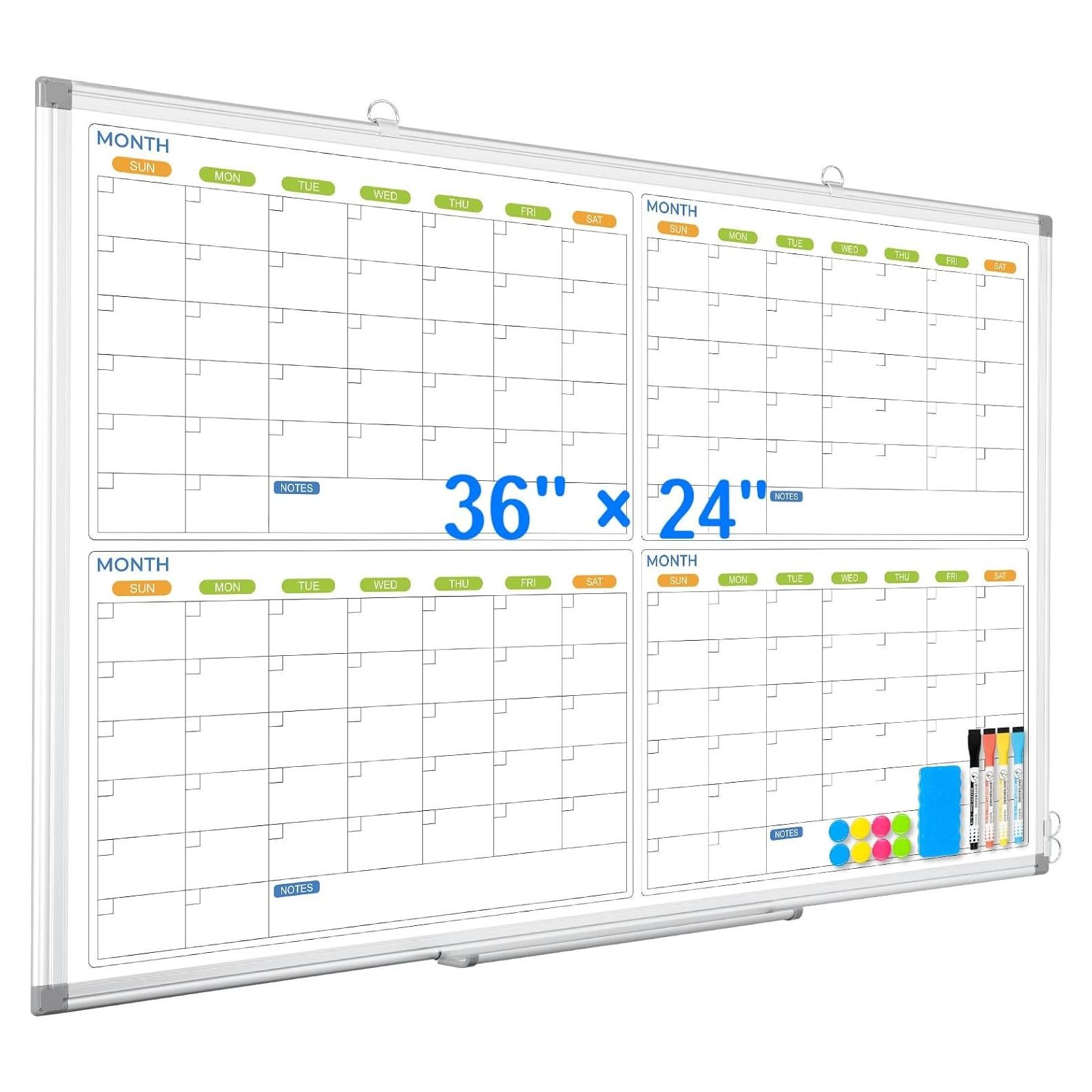 Calendario de Borrado en Seco AMUSIGHT 91.4x61 cm Magnético