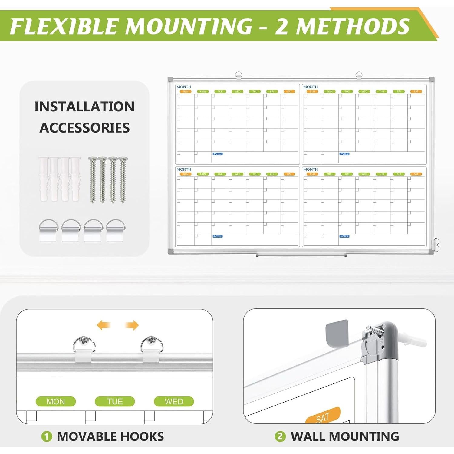 Calendario de Borrado en Seco AMUSIGHT 91.4x61 cm Magnético