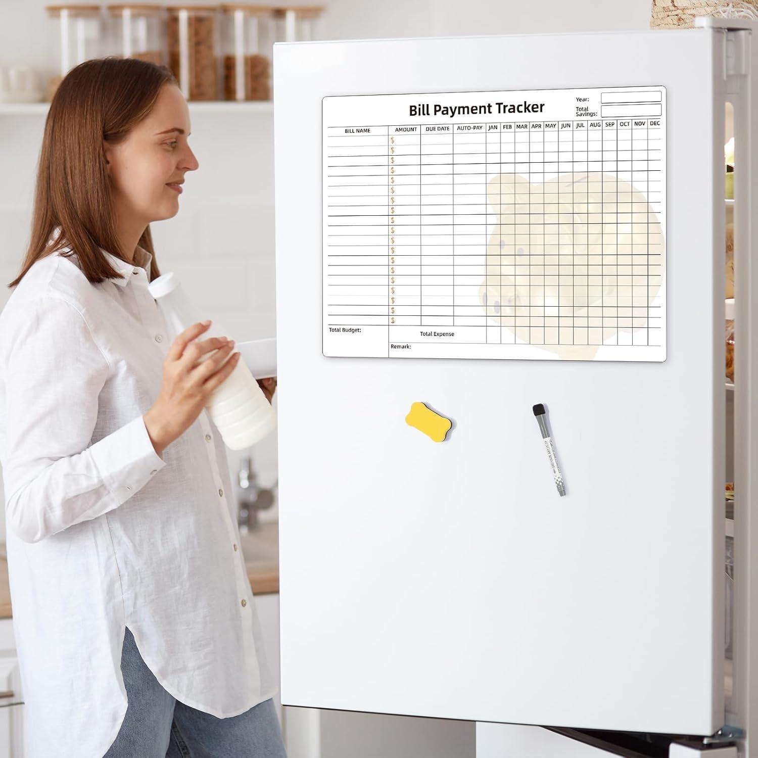 Rastreador de Pagos de Facturas Magnético Moorovgi 42x30cm