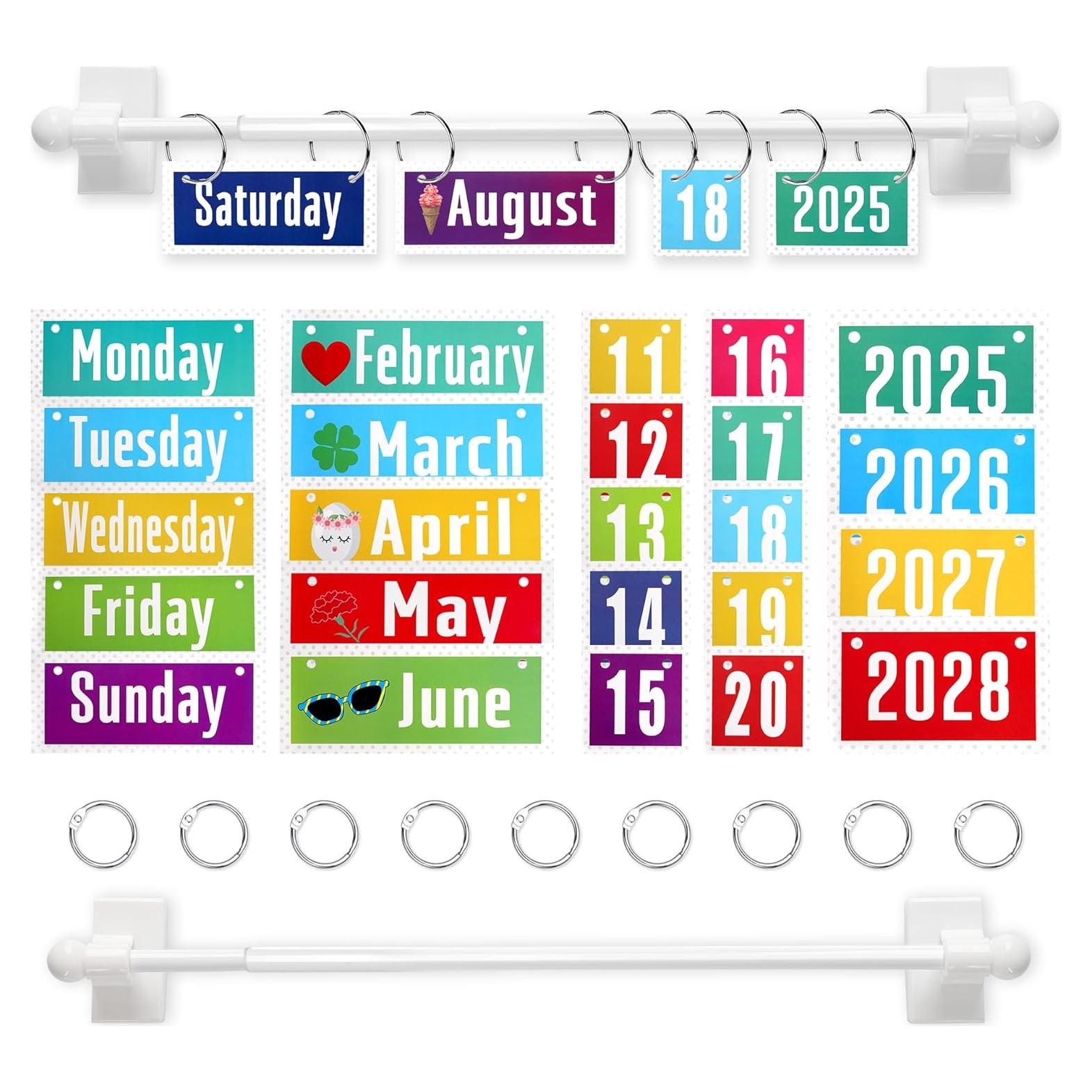 Calendario Magnético para Aula Haffy Colorido con Tarjetas