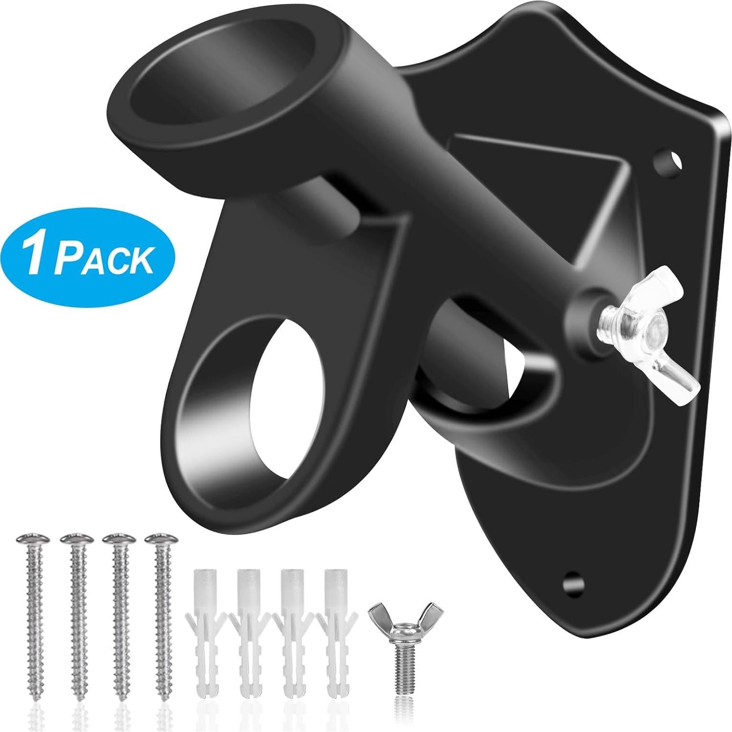 Soporte para Bandera BONWIN 1" Montaje en Pared Aluminio Negro