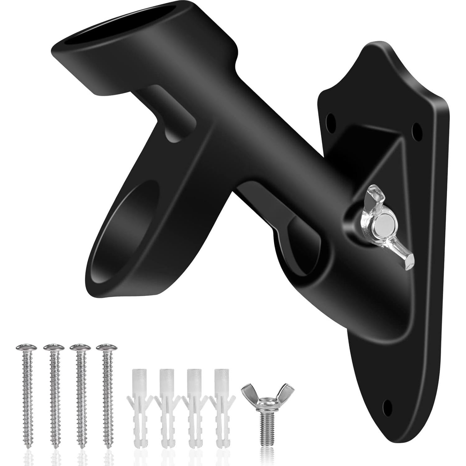 Soporte para Bandera BONWIN 1" Montaje en Pared Aluminio Negro