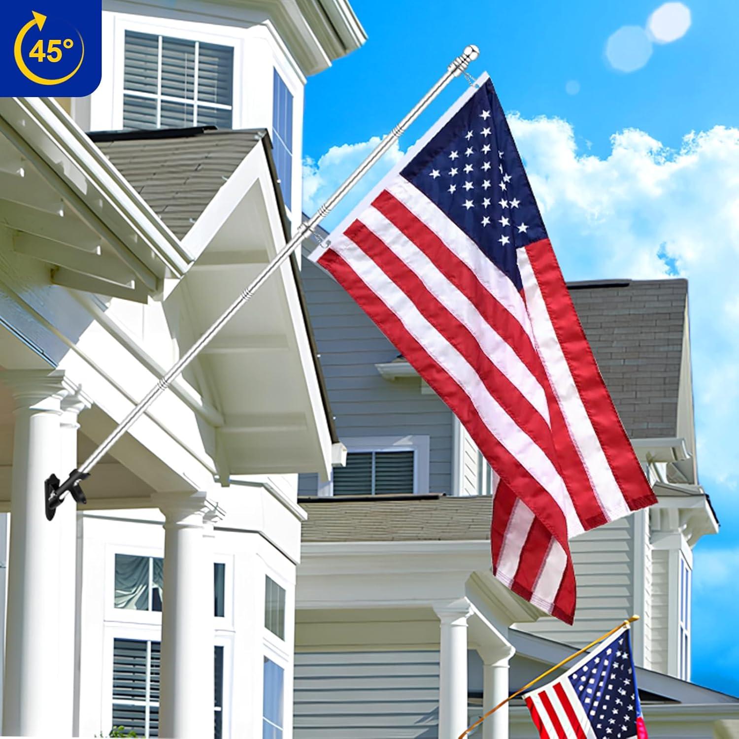 Soporte para Bandera BONWIN 1" Montaje en Pared Aluminio Negro