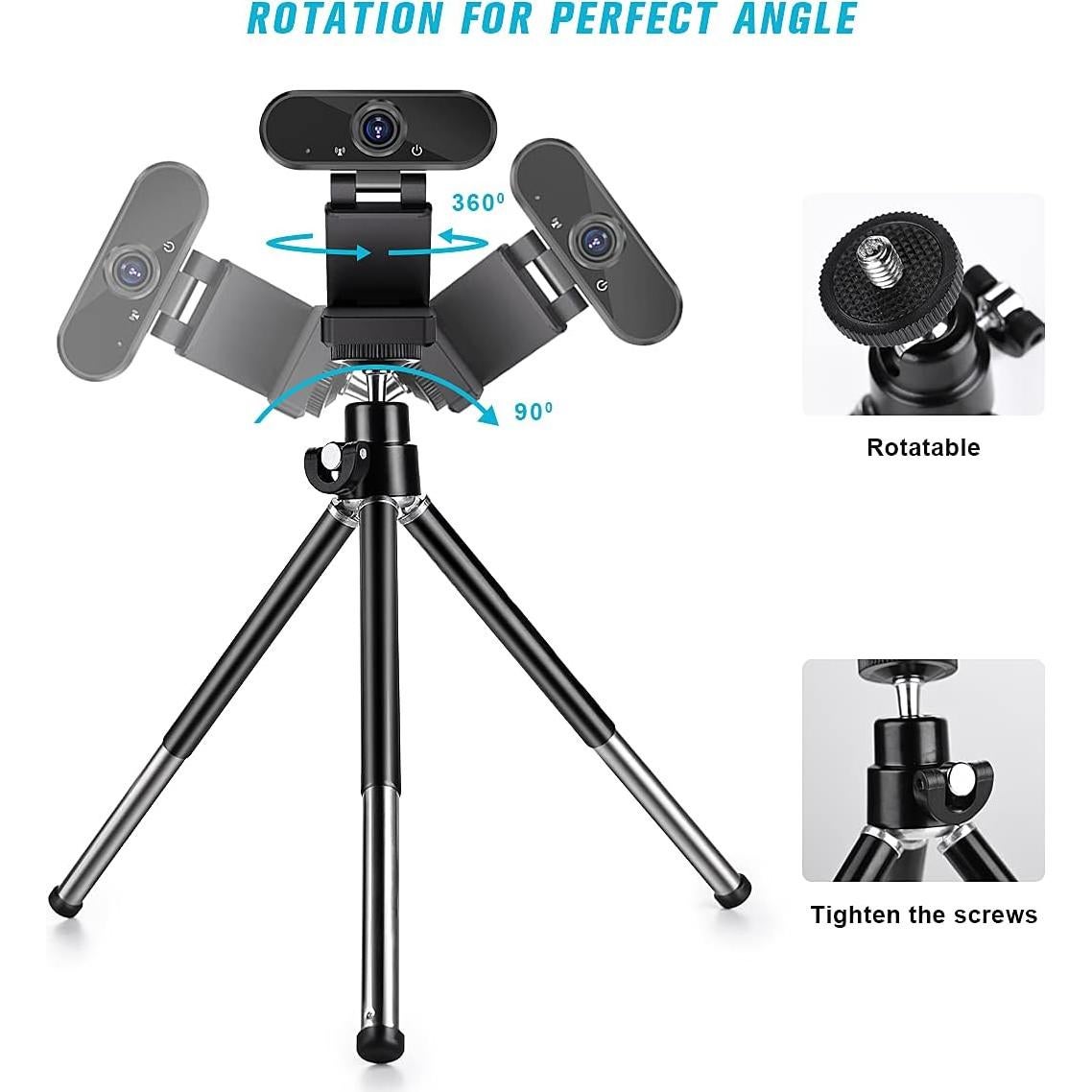 Mini Trípode Metálico TIGAYAN para Teléfono y Webcam Negro