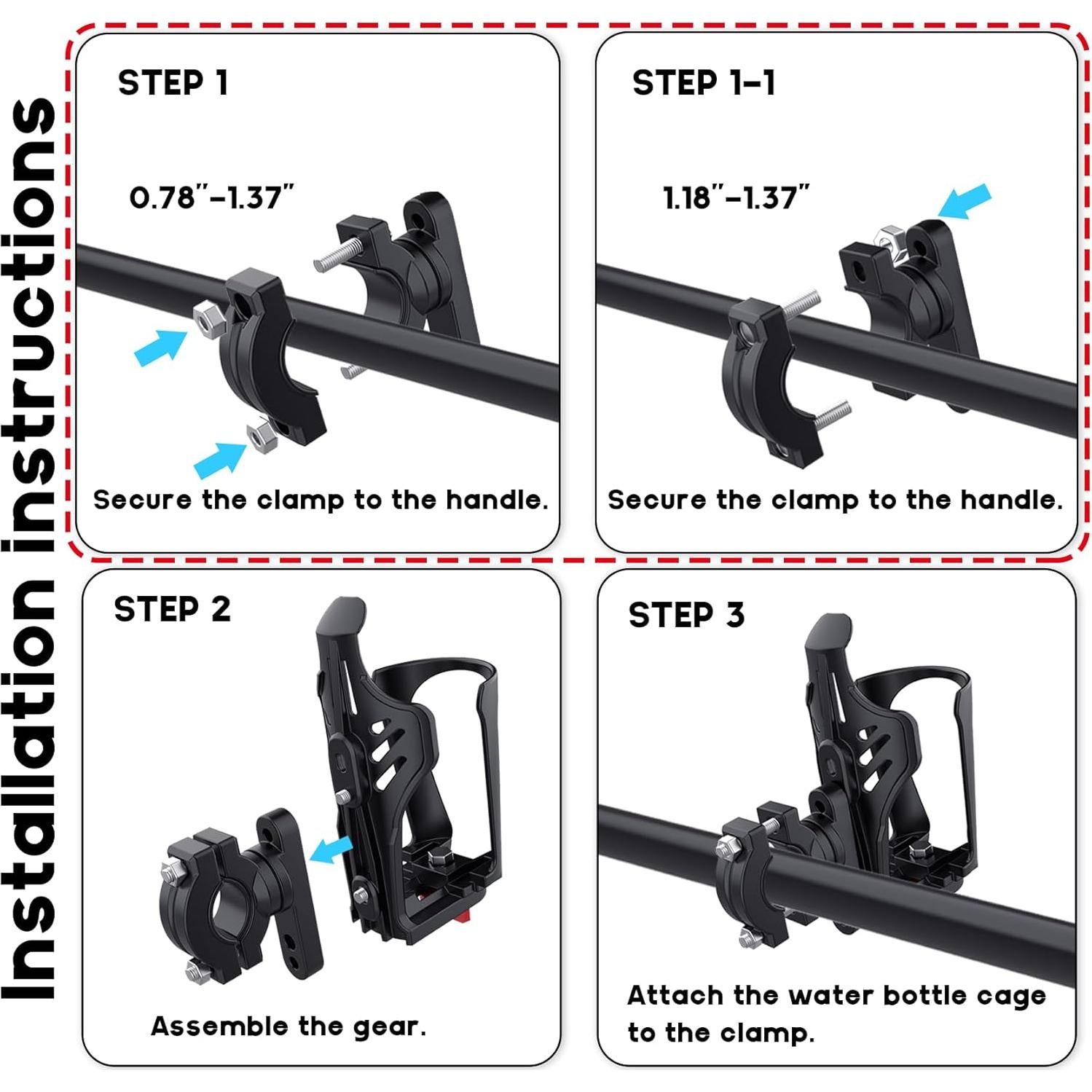 Soporte para Botella de Agua EDSRDUX para Bicicleta Gris